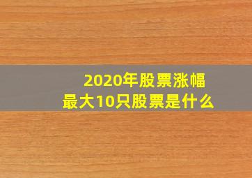 2020年股票涨幅最大10只股票是什么