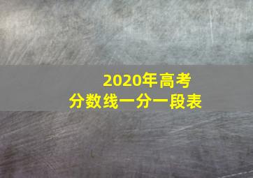 2020年高考分数线一分一段表