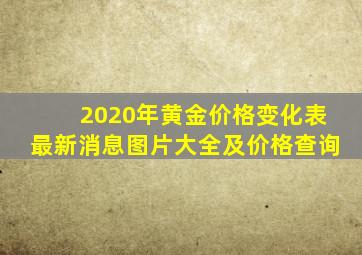 2020年黄金价格变化表最新消息图片大全及价格查询