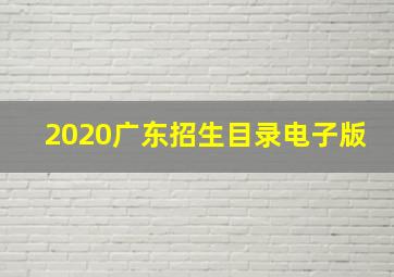 2020广东招生目录电子版