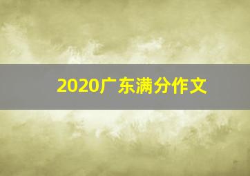 2020广东满分作文