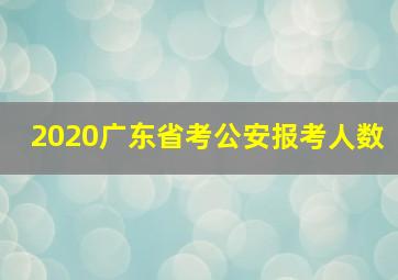 2020广东省考公安报考人数