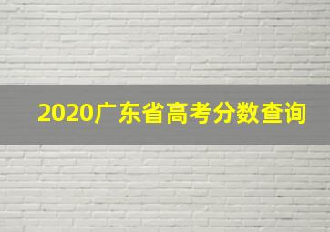 2020广东省高考分数查询