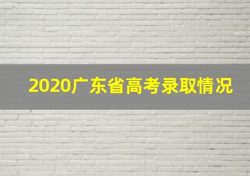 2020广东省高考录取情况