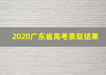 2020广东省高考录取结果