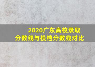 2020广东高校录取分数线与投档分数线对比