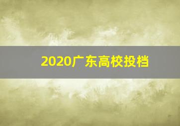 2020广东高校投档