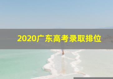 2020广东高考录取排位