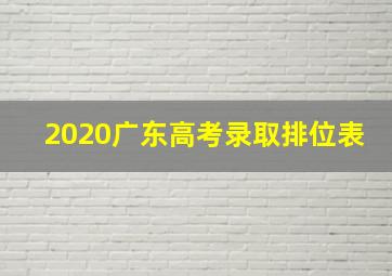 2020广东高考录取排位表