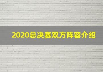 2020总决赛双方阵容介绍