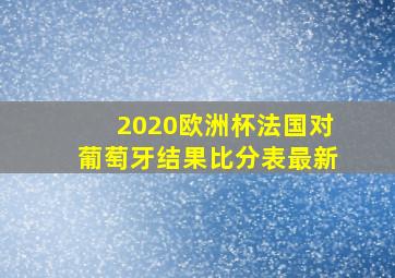 2020欧洲杯法国对葡萄牙结果比分表最新