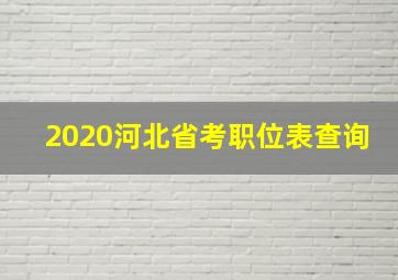 2020河北省考职位表查询