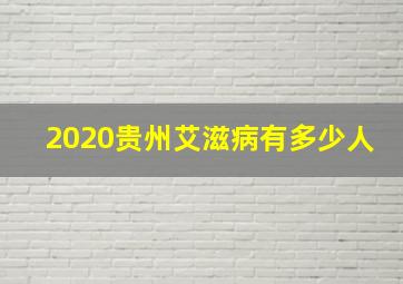 2020贵州艾滋病有多少人