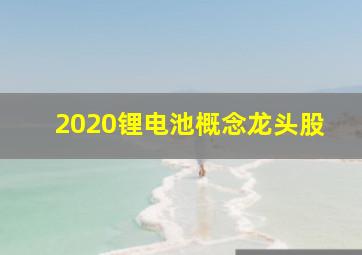 2020锂电池概念龙头股