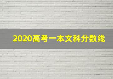 2020高考一本文科分数线