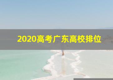 2020高考广东高校排位