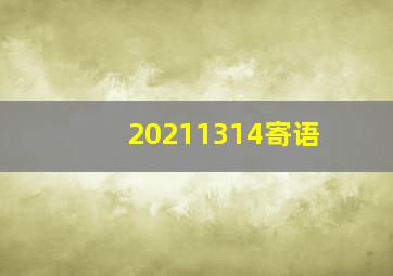 20211314寄语