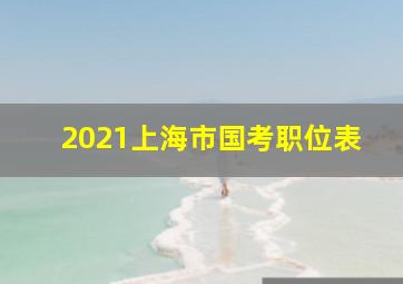 2021上海市国考职位表