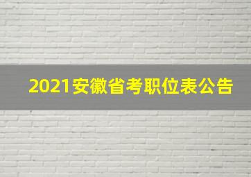 2021安徽省考职位表公告