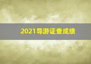 2021导游证查成绩