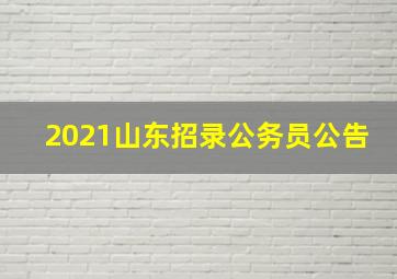 2021山东招录公务员公告