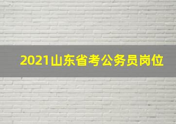 2021山东省考公务员岗位