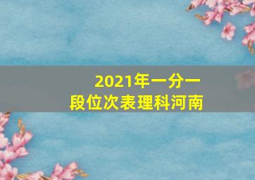 2021年一分一段位次表理科河南