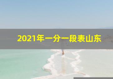 2021年一分一段表山东