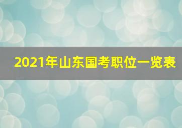 2021年山东国考职位一览表