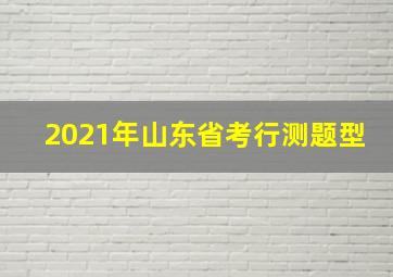 2021年山东省考行测题型