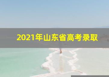 2021年山东省高考录取