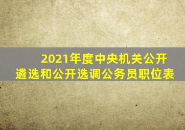 2021年度中央机关公开遴选和公开选调公务员职位表