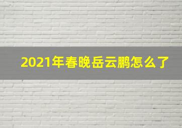 2021年春晚岳云鹏怎么了