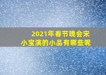 2021年春节晚会宋小宝演的小品有哪些呢