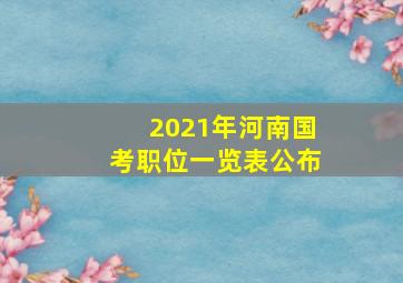 2021年河南国考职位一览表公布