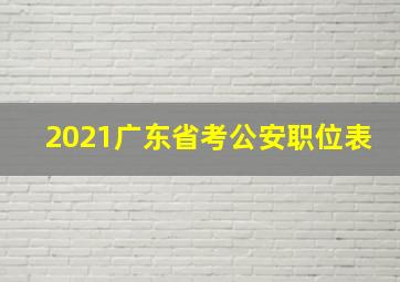 2021广东省考公安职位表