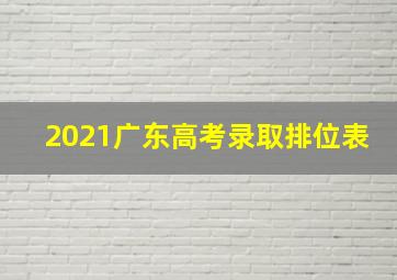 2021广东高考录取排位表