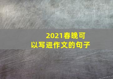 2021春晚可以写进作文的句子