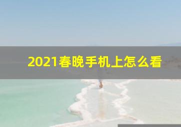 2021春晚手机上怎么看