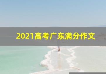 2021高考广东满分作文