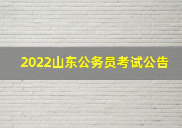 2022山东公务员考试公告