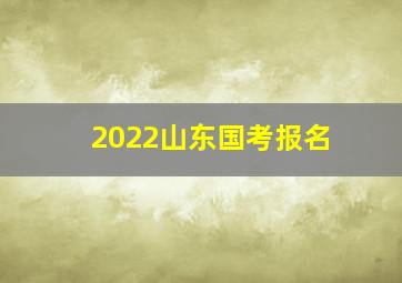 2022山东国考报名