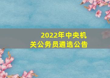 2022年中央机关公务员遴选公告