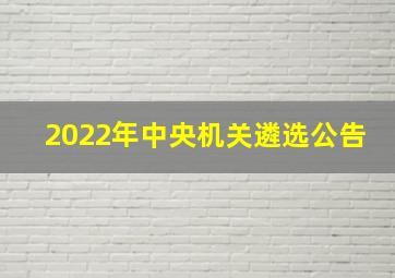 2022年中央机关遴选公告