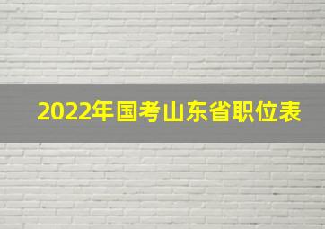 2022年国考山东省职位表