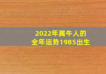 2022年属牛人的全年运势1985出生