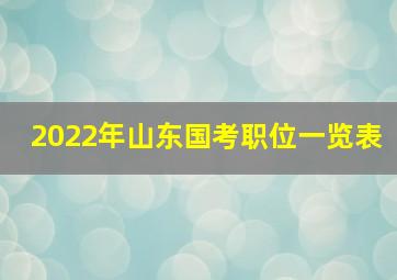 2022年山东国考职位一览表