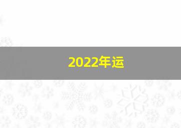 2022年运