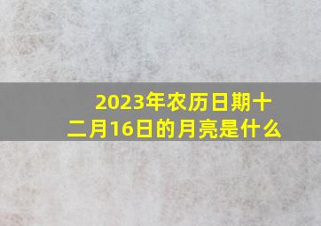 2023年农历日期十二月16日的月亮是什么