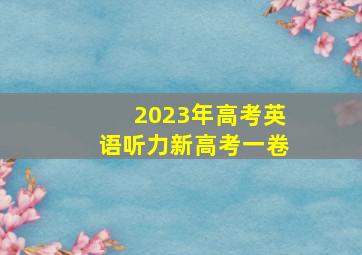 2023年高考英语听力新高考一卷